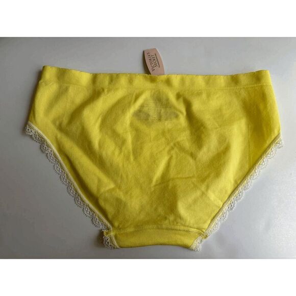 Victorias Secret Vintage Hiphugger Panty Seamless Lace Lemon Yellow Size M - Picture 2 of 3